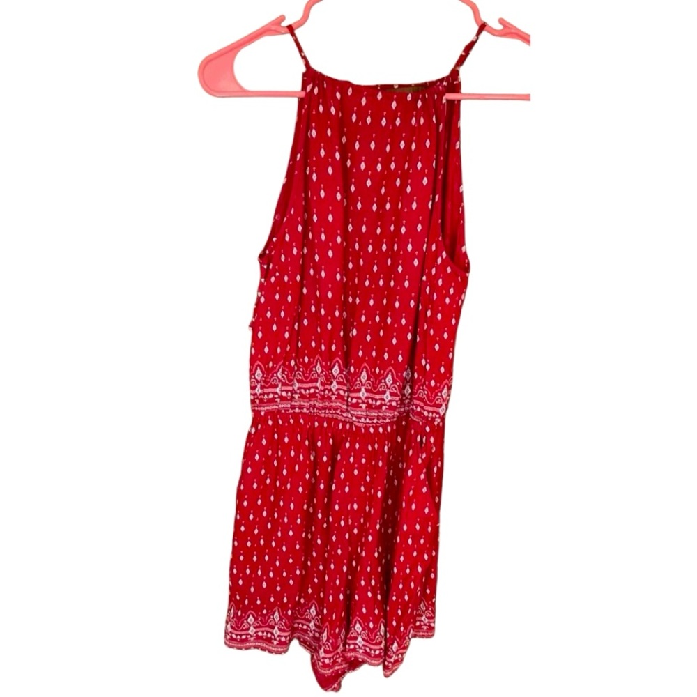 H&M Coachella High Neck red Romper w/pockets sz 12. NWT.